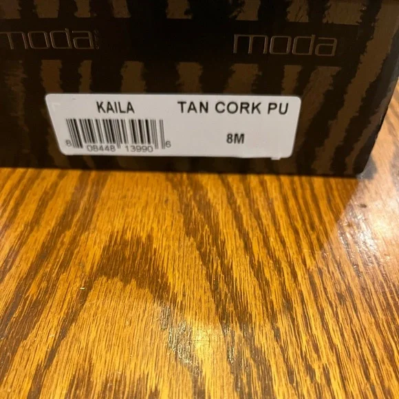 NIB Moda Tan/Cork Platform Sandals, Size 8 - Picture 5 of 6